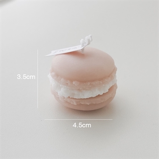 Macaron fyrfadslys med duft -  Lyserød